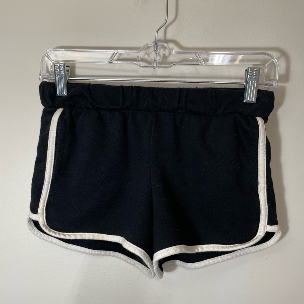 Old Navy Black and White Athletic Shorts with Elastic Waistband